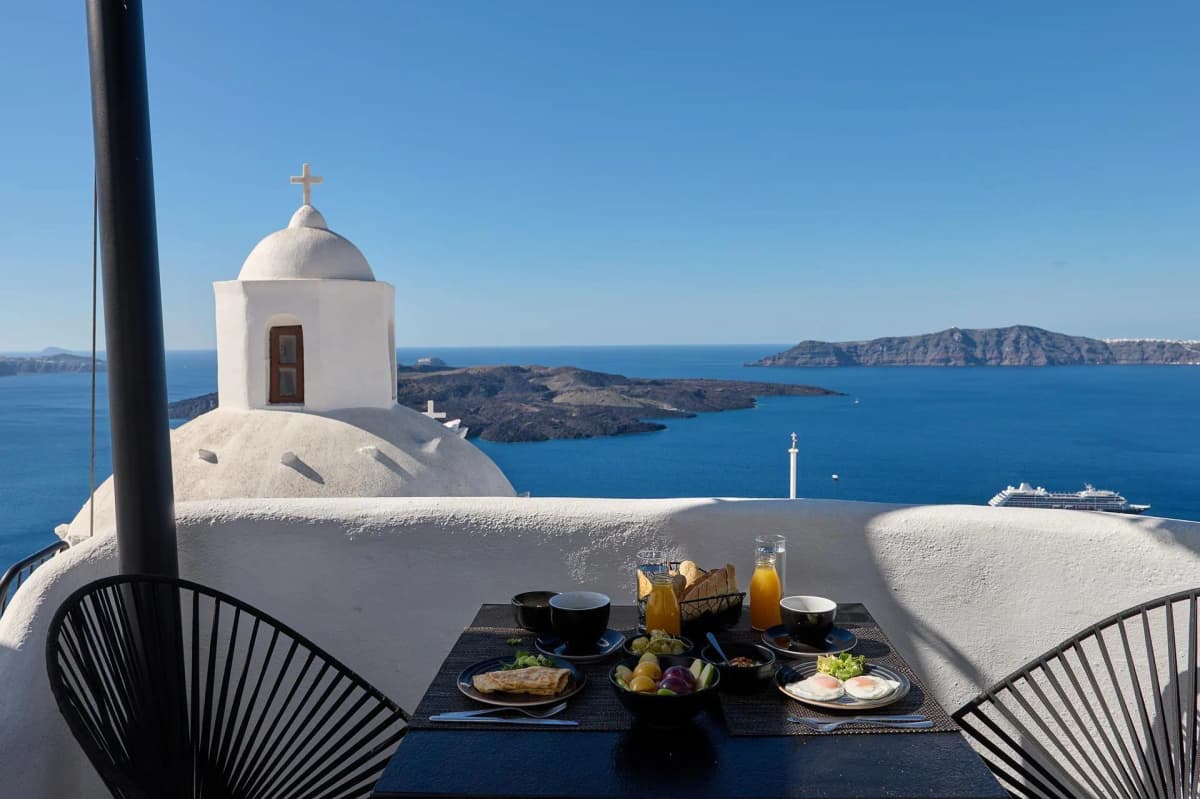 Santorini caldera sunset